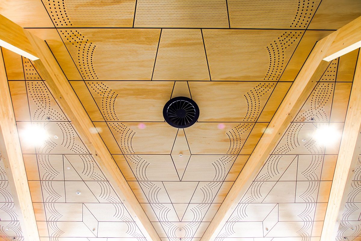 Perforated Timber Panel Ceiling at Tauranga Airport